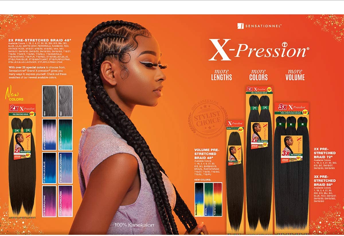 2X XPRESSION BRAID BRAIDING HAIR 72" - VIP Extensions