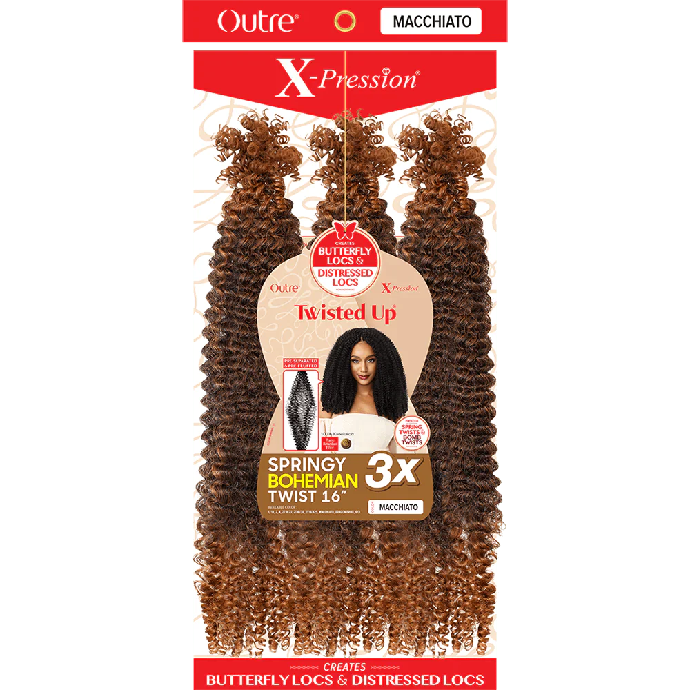 Outre X-Pression Twisted Up Crochet Hair - 3x Bohemian Twist 16" - VIP Extensions